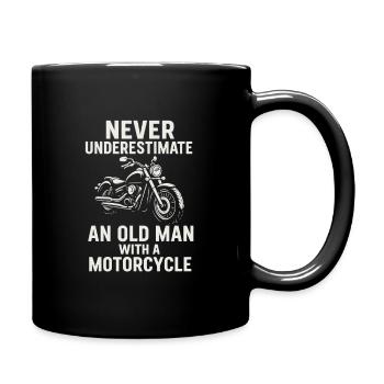 Motivierender Motorrad-Slogan - Tasse einfarbig - Schwarz - Rechts