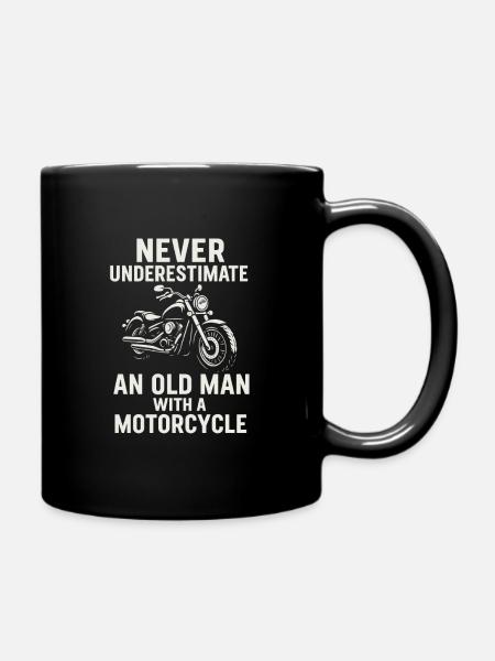 Motivational motorcycle slogan - Full Colour Mug - black