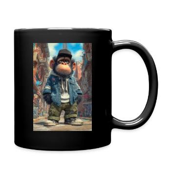 Singe urbain avec style urbain - Mug uni - noir - Droite