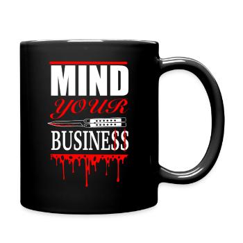 Occupez-vous de vos affaires - Conception de couteau audacieuse - Mug uni - noir - Droite