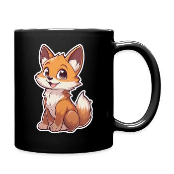 Fuchs - Tasse einfarbig - Schwarz - Rechts