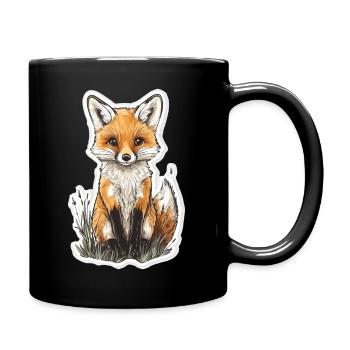 Fuchs - Tasse einfarbig - Schwarz - Rechts