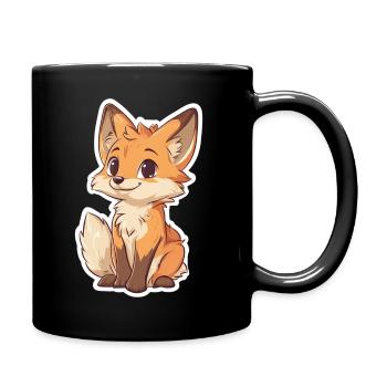 Fuchs - Tasse einfarbig - Schwarz - Rechts