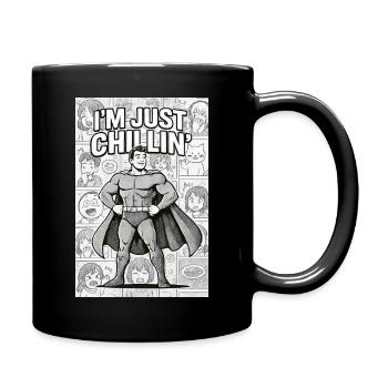 "Manga Hero: Just Chillin’" - Tasse einfarbig - Schwarz - Rechts
