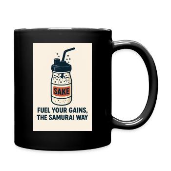 Saké et Gains Style Samurai - Mug uni - noir - Droite