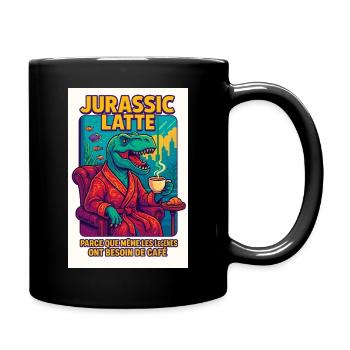 T-Rex Latte - Das Café der Legenden - Tasse einfarbig - Schwarz - Rechts