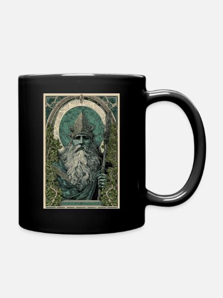 Nordischer Gott Jugendstil - Tasse einfarbig - Schwarz