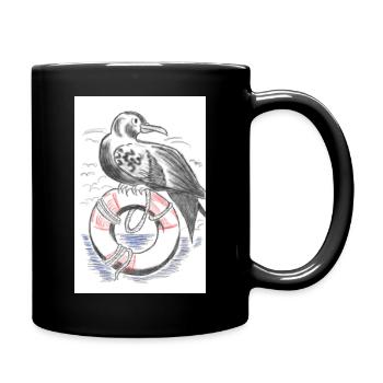 Mouette - Mug uni - noir - Droite