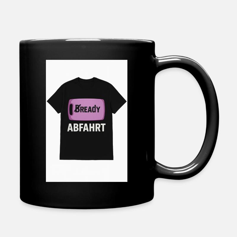Bready Abfahrt T-Shirt mit Backwaren-Motiv - Tasse einfarbig - Schwarz