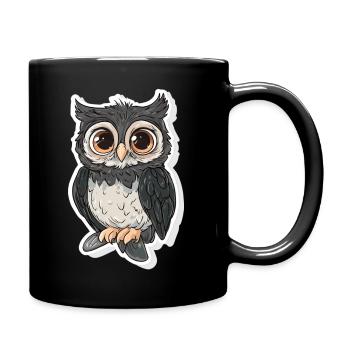 Eule - Tasse einfarbig - Schwarz - Rechts