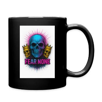 Kühner Schädel mit Kronen Tintendesign - Tasse einfarbig - Schwarz - Rechts