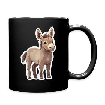 Esel - Tasse einfarbig - Schwarz - Rechts