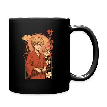Anime Samurai - Tasse einfarbig - Schwarz - Rechts