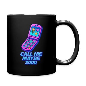Téléphone à clapet rétro avec cœur et étoile - Mug uni - noir - Droite