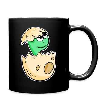 Baby dinosaur in egg - Full Colour Mug - black - Right