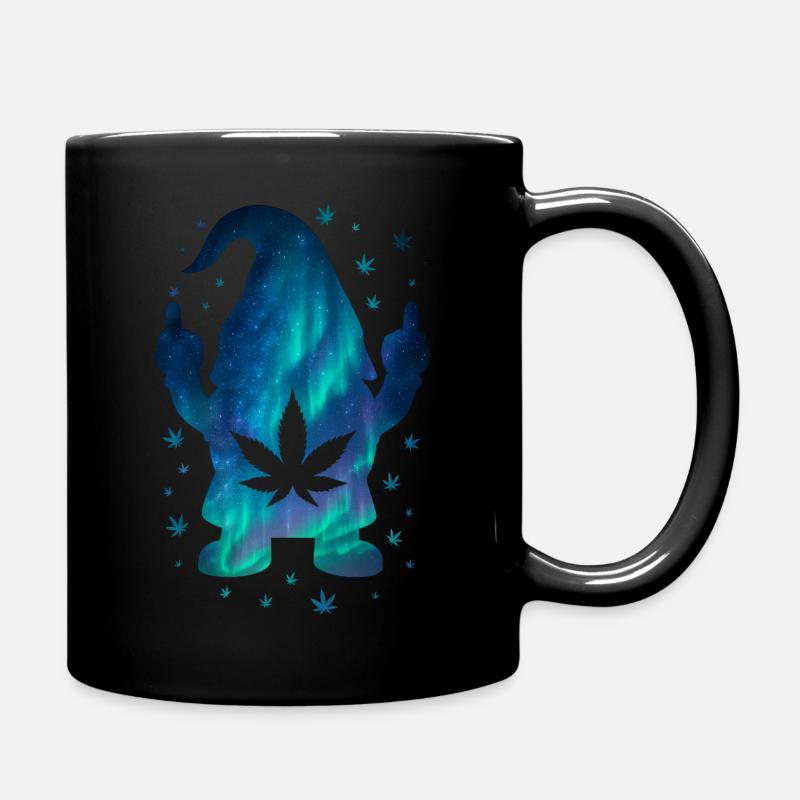 Galactic dwarf with cannabis motif - Full Colour Mug - black