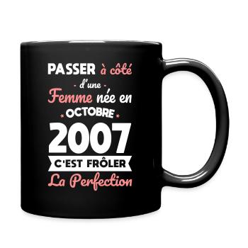 18th birthday - born in October 2007 - Full Colour Mug - black - Right