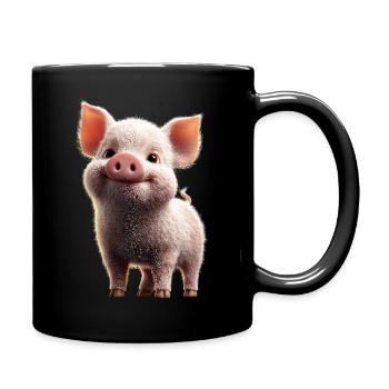 Schwein Hausschwein Sau Schweine Liebe Schweinchen - Tasse einfarbig - Schwarz - Rechts