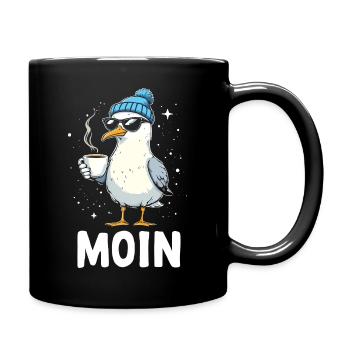 Moin Seagull Coffee Küste Norddeutschland - Tasse einfarbig - Schwarz - Rechts