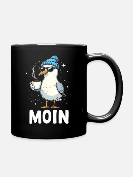 Moin Seagull Coffee Küste Norddeutschland - Tasse einfarbig - Schwarz