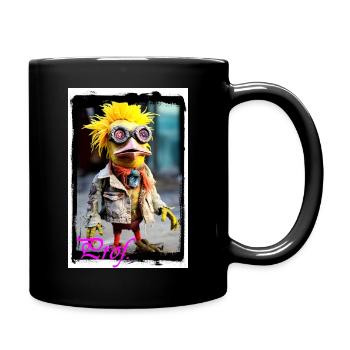 Poupée oiseau inhabituelle de style punk - Mug uni - noir - Droite