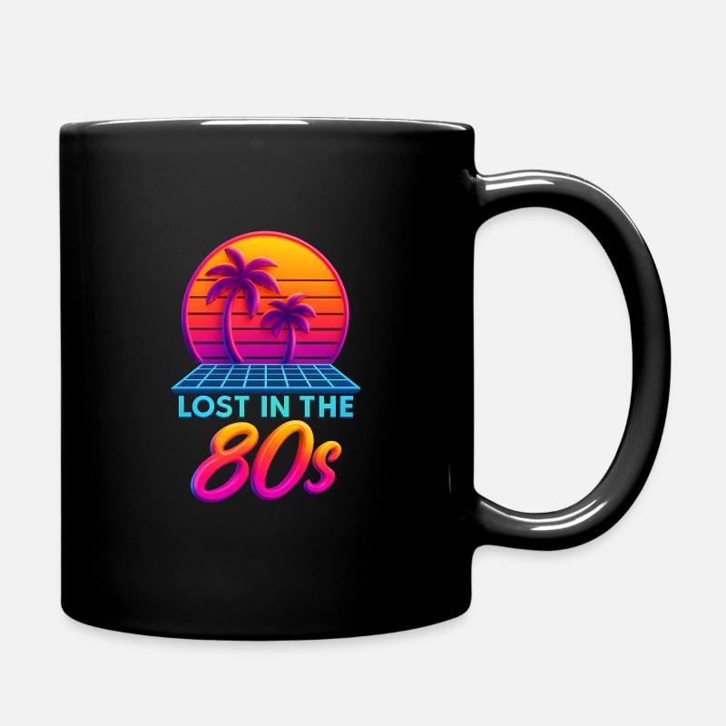 Néon Rétro Sunset des années 80 - Mug uni - noir