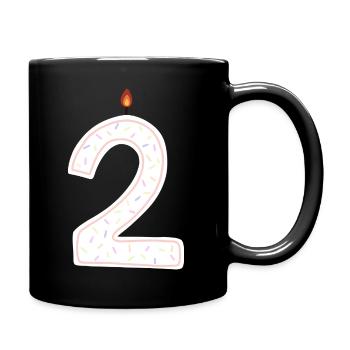 Bougie d’anniversaire numéro deux graphique - Mug uni - noir - Droite