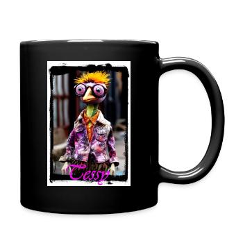 Colorful Artist Doll Cartoon Character - Full Colour Mug - black - Right
