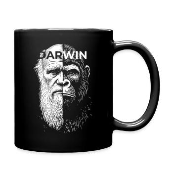 Darwin Gorilla Split Portrait Design - Full Colour Mug - black - Right
