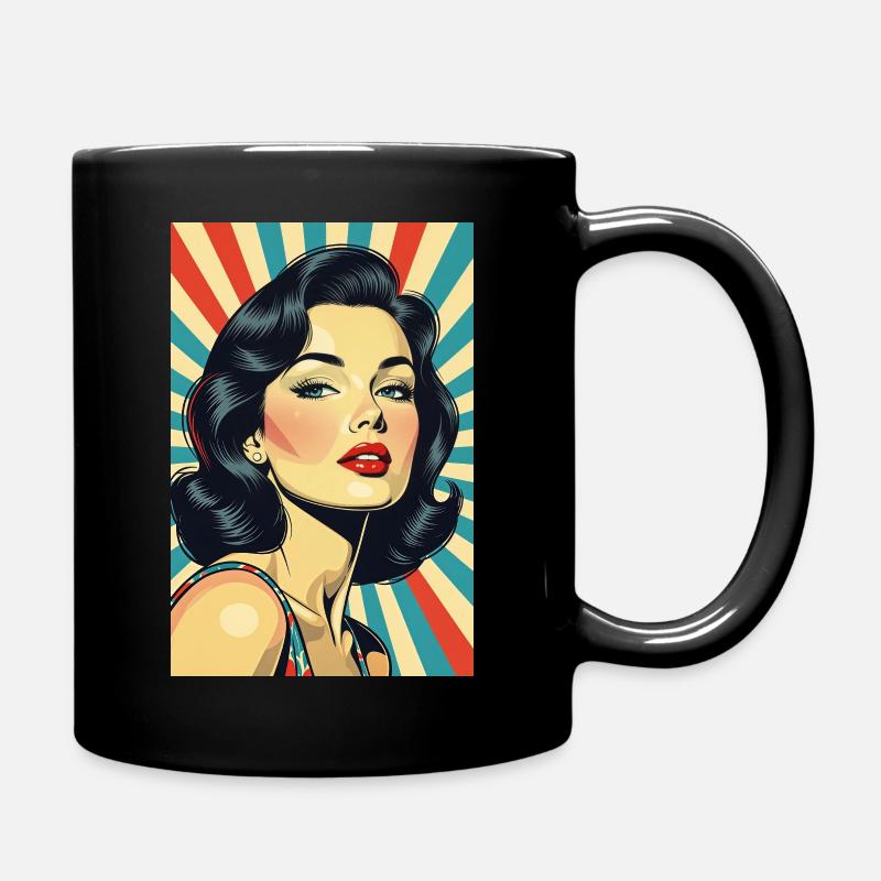 Retro-Stil Diva R01 - Tasse einfarbig - Schwarz