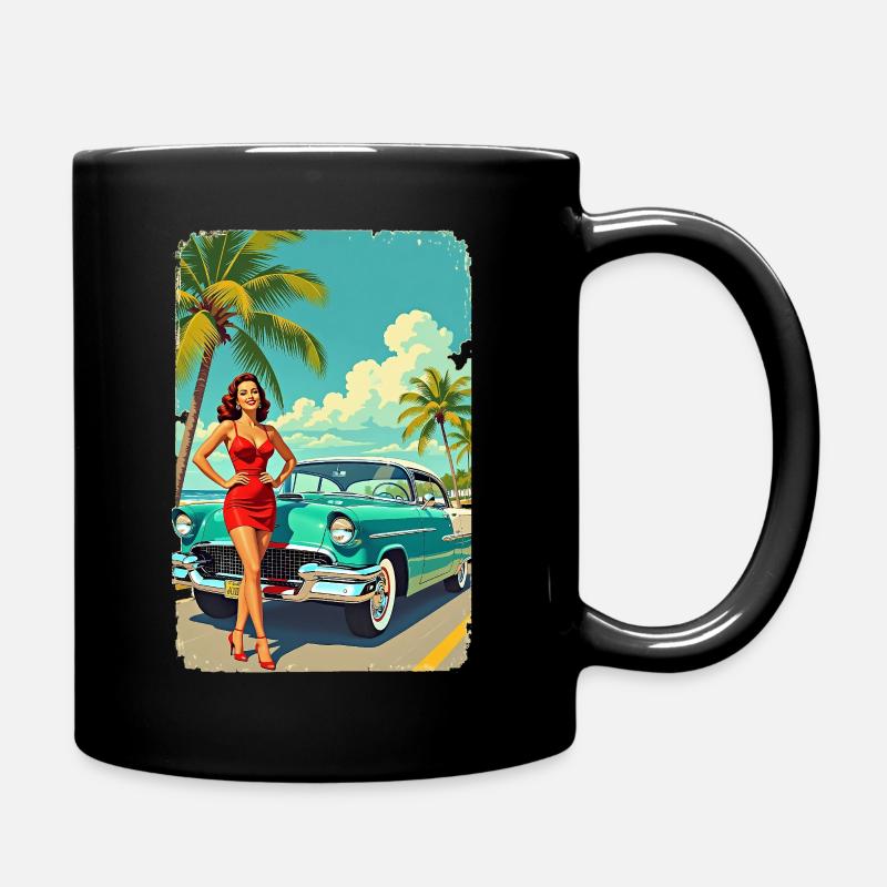 Glamour rétro et muscle car R01 - Mug uni - noir