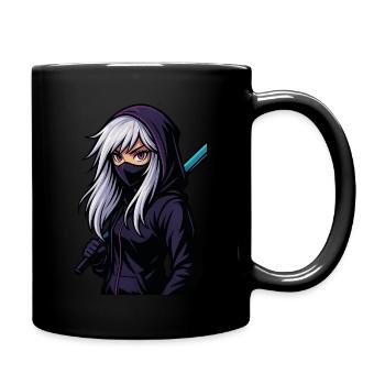 Anime Warrior – Streetwear Look - Tasse einfarbig - Schwarz - Rechts