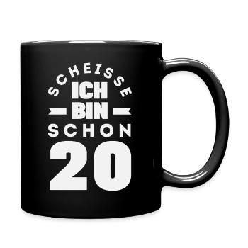 Lustiges Geschenk Zum 20. Geburtstag - Tasse einfarbig - Schwarz - Rechts