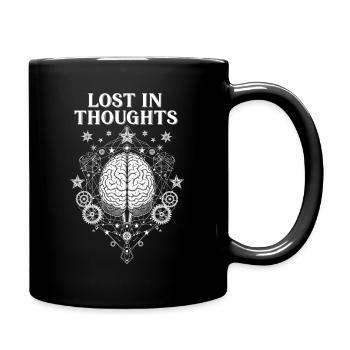 Lost in Thought Mandala Motif - Full Colour Mug - black - Right