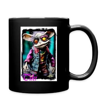 Poupée créature individuelle aux yeux brillants - Mug uni - noir - Droite