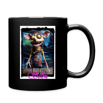Poupée punk créature bizarre aux yeux brillants - Mug uni - noir - Droite