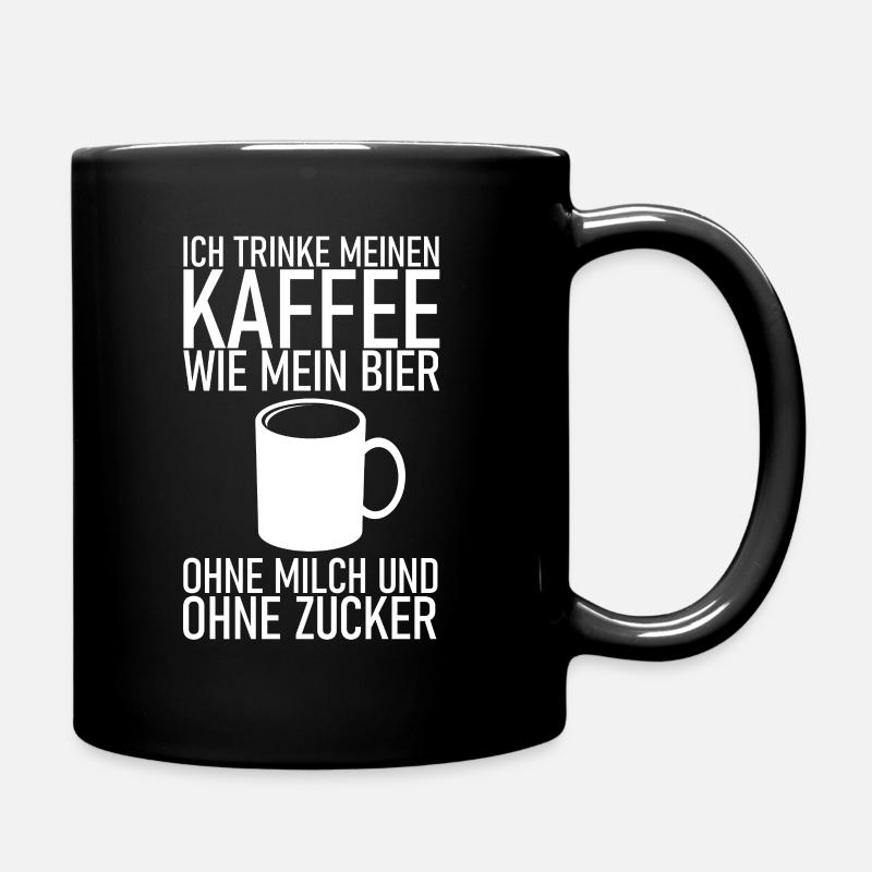 Schwarzer Kaffee - Tasse einfarbig - Schwarz