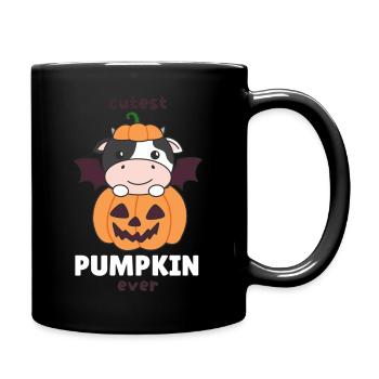 Vache citrouille d'Halloween, la citrouille la plus mignonne de tous les temps - Mug uni - noir - Droite