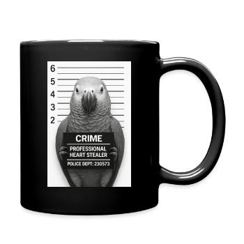 Perroquet en interrogatoire – Voleur de cœur - Mug uni - noir - Droite