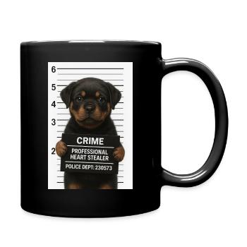 Chiot Rottweiler – cœur volé - Mug uni - noir - Droite