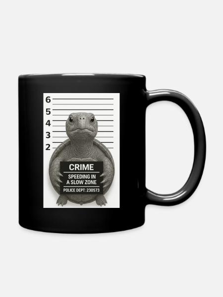 Schildkröte – Zu schnell fürs Revier - Tasse einfarbig - Schwarz
