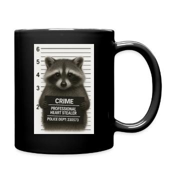 Raton laveur – vol de cœur avec un système - Mug uni - noir - Droite