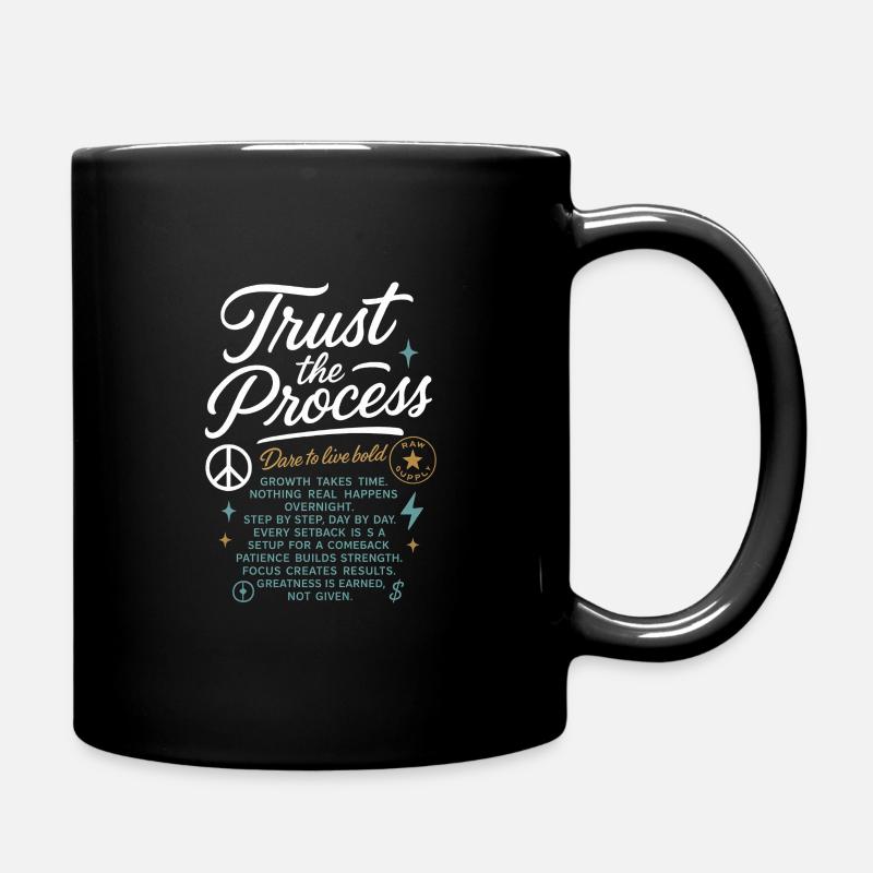 Trust_the_Process - Tasse einfarbig - Schwarz