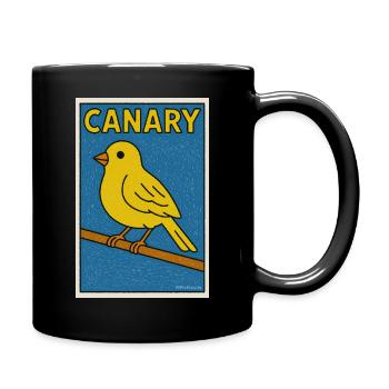 Canary Illustration  - Full Colour Mug - black - Right