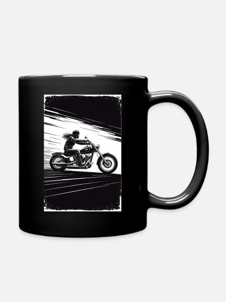 Chopper_Biker_Artwork_Collection_R02 - Full Colour Mug - black