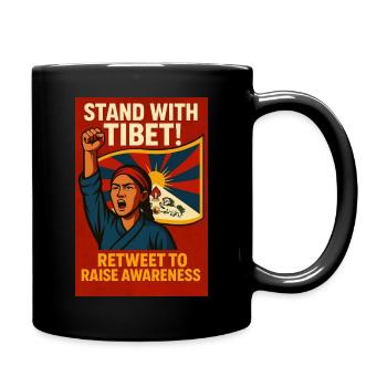 Stehen Sie an der Seite Tibets! - Tasse einfarbig - Schwarz - Rechts