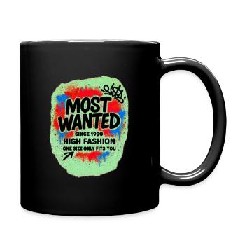 Street Art Wanted T-shirt - Full Colour Mug - black - Right
