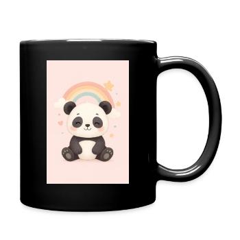 Panda mignon avec arc-en-ciel et étoiles - Mug uni - noir - Droite