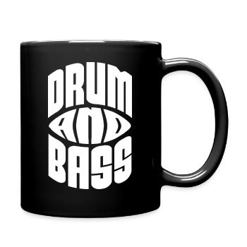 T-shirt de typographie vintage drum and bass - Mug uni - noir - Droite