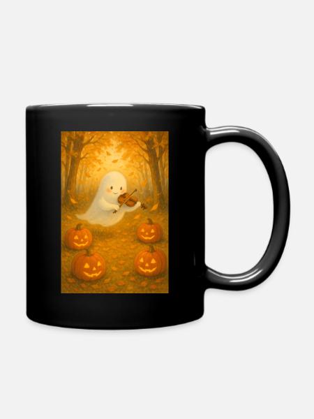 Halloween Niedlicher Geist - Tasse einfarbig - Schwarz